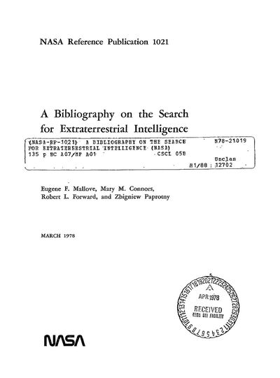 Cover of A Bibliography on the Search for Extraterrestrial Intelligence