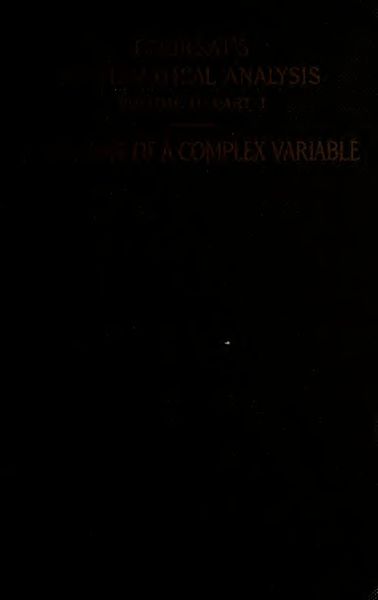 Cover of A Course in Mathematical Analysis, Vol. II, Part 1: Functions of a Complex Variable