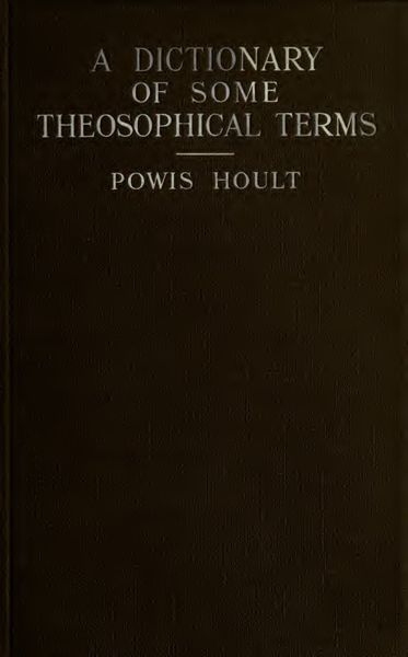 Cover of A Dictionary of Some Theosophical Terms