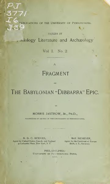 Cover of A Fragment of the Babylonian 'Dibbara' Epic
