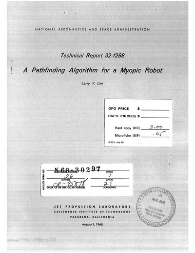 Cover of A Pathfinding Algorithm for a Myopic Robot