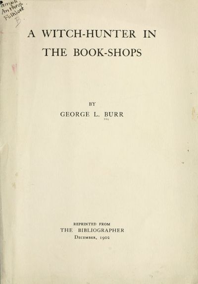 Cover of A Witch-Hunter in the Book-Shops