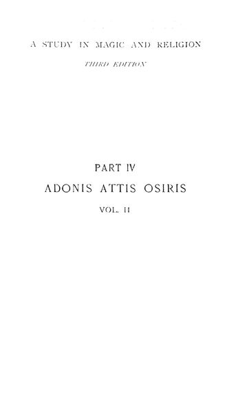 Cover of Adonis, Attis, Osiris: Studies in the History of Oriental Religion (Third Edition, Vol. II)