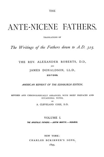 Cover of Against Heresies (Ante-Nicene Fathers, Vol. I)