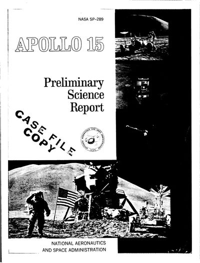 Cover of Apollo 15 Preliminary Science Report (NASA SP-289)
