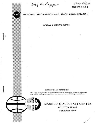 Cover of Apollo 8 Mission Report