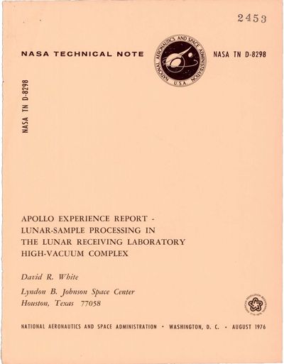 Cover of Apollo Experiment Report: Lunar-Sample Processing in the Lunar Receiving Laboratory High-Vacuum Complex