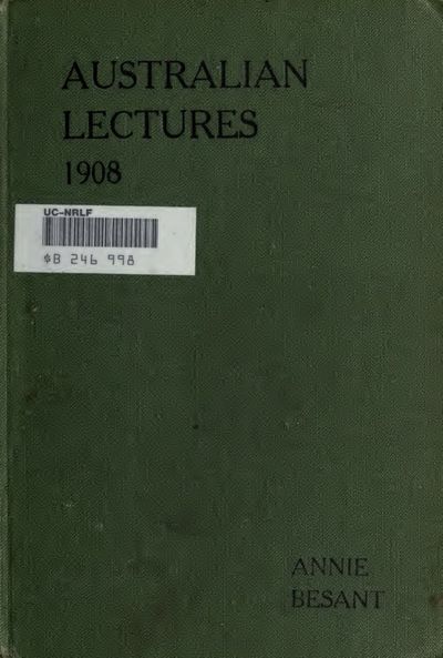 Cover of Australian Lectures, 1908