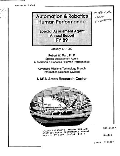 Cover of Automation and Robotics Human Performance