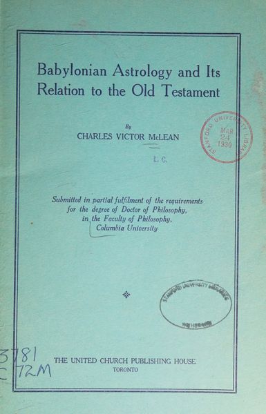 Cover of Babylonian Astrology and Its Relation to the Old Testament