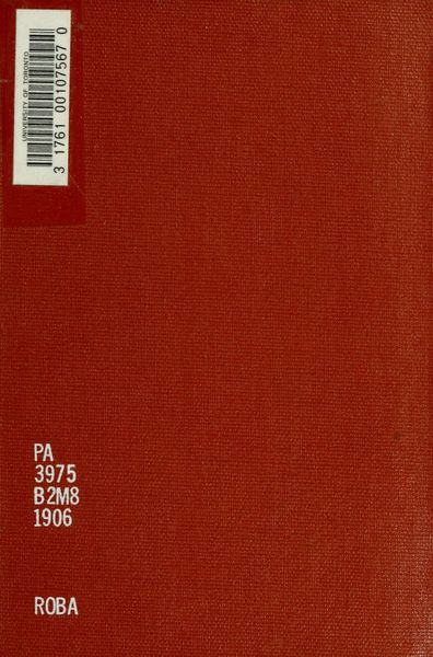Cover of Bacchae, Translated into English Rhyming Verse