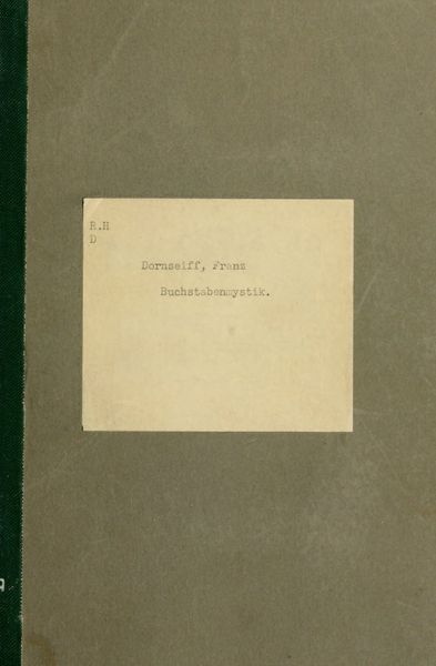 Cover of Buchstabenmystik