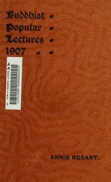 Cover of Buddhist Popular Lectures