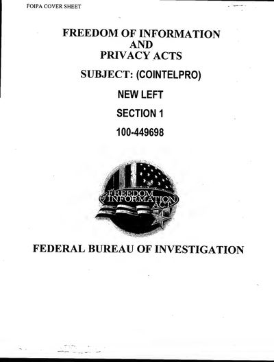 Cover of COINTELPRO: New Left (FBI Headquarters File 100-449698)