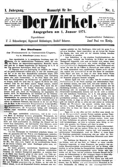 Cover of Der Zirkel, Vol. 1 (1871)