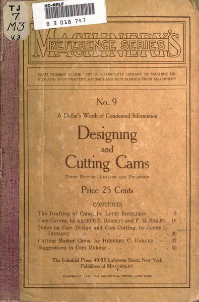 Cover of Designing and Cutting Cams