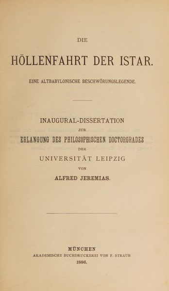 Cover of Die Hoellenfahrt der Istar: eine altbabylonische Beschwoerungslegende