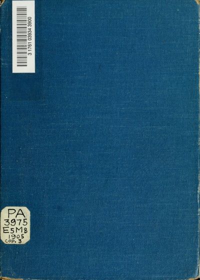 Cover of Electra, Translated into English Rhyming Verse