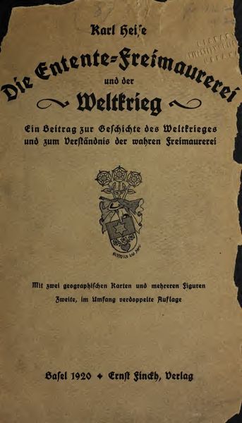 Cover of Entente-Freimaurerei und Weltkrieg