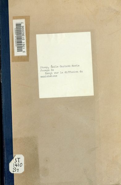 Cover of Essai sur la diffusion du manichéisme dans l'Empire romain