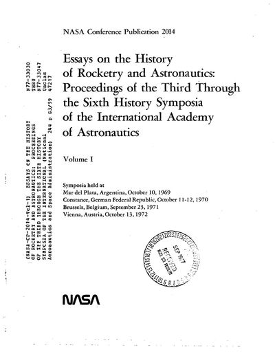 Cover of Essays on the History of Rocketry and Astronautics (NASA CP-2014)