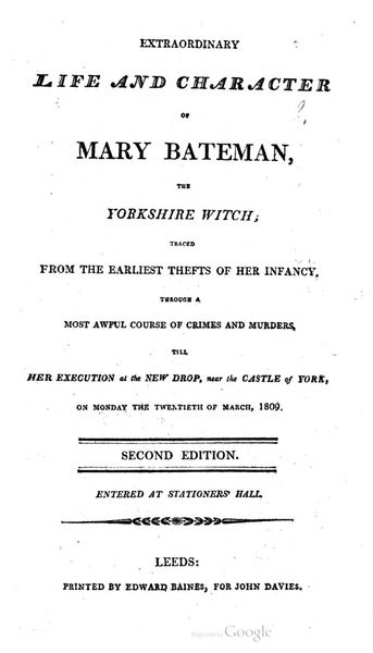 Cover of Extraordinary Life and Character of Mary Bateman, the Yorkshire Witch