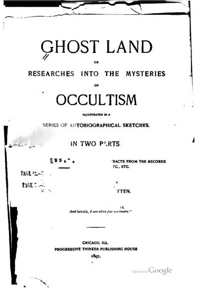 Cover of Ghost Land; or, Researches into the Mysteries of Occultism