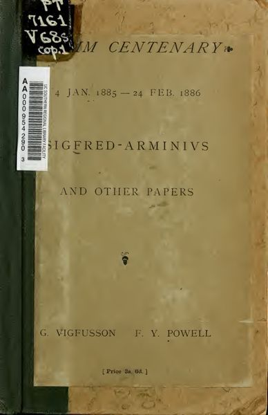 Cover of Grimm Centenary: Sigfred-Arminius, and Other Papers