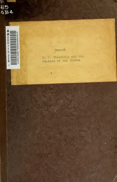 Cover of H. P. Blavatsky and the Masters of the Wisdom