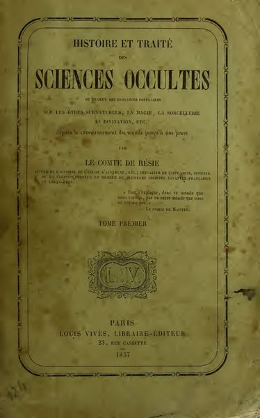 Cover of Histoire et traite des sciences occultes