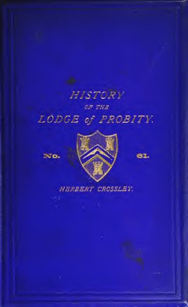 Cover of History of the Lodge of Probity, No. 61