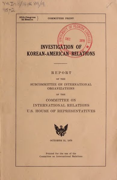 Cover of Investigation of Korean-American Relations