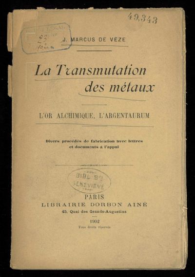 Cover of La Transmutation des metaux: l'or alchimique, l'argentoratum