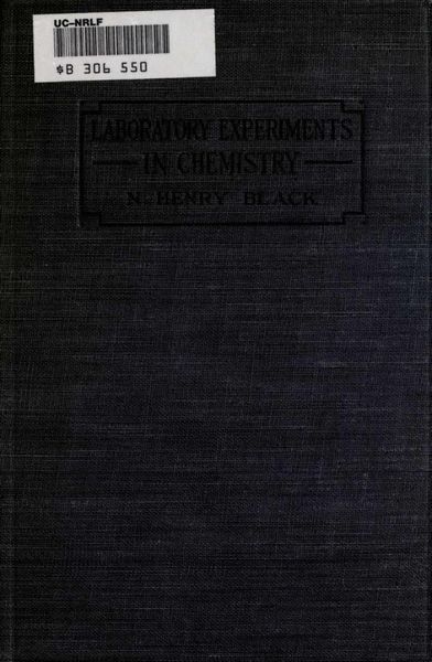 Cover of Laboratory Experiments in Chemistry
