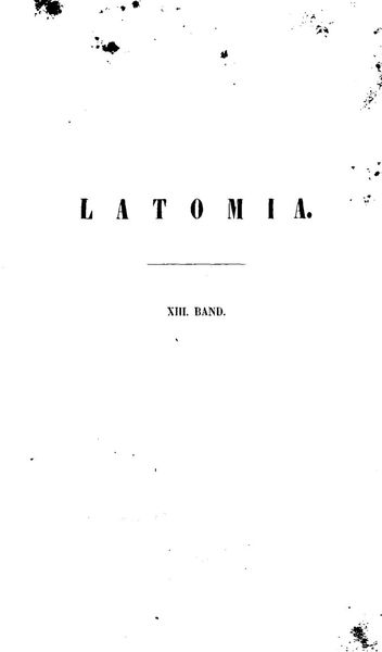 Cover of Latomia: Freimaurerische Vierteljahrs-Schrift, Vol. 13 (1854)