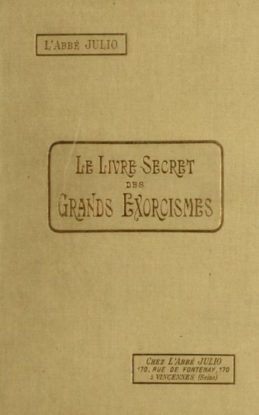 Cover of Le Livre secret des grands exorcismes et benedictions