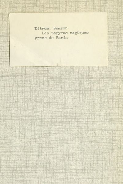Cover of Les Papyrus magiques grecs de Paris