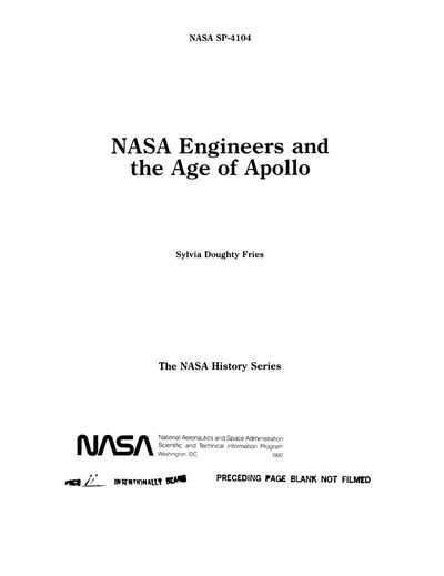 Cover of NASA Engineers and the Age of Apollo (NASA SP-4104)