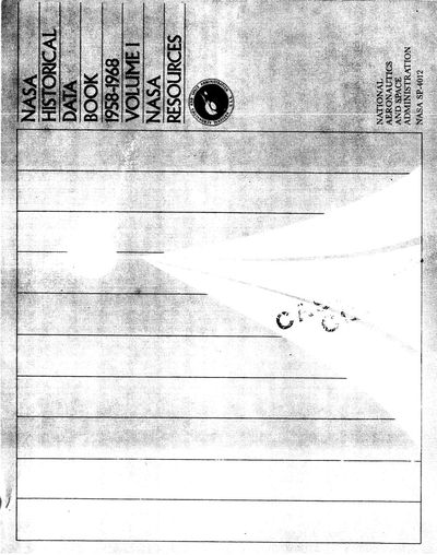 Cover of NASA Historical Data Book, Vol. I: NASA Resources, 1958-1968 (NASA SP-4012)
