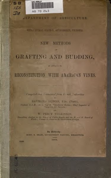Cover of New Methods of Grafting and Budding, as Applied to Reconstitution with American Vines