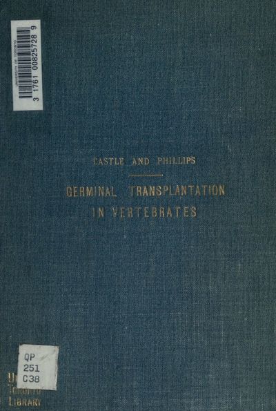 Cover of On Germinal Transplantation in Vertebrates