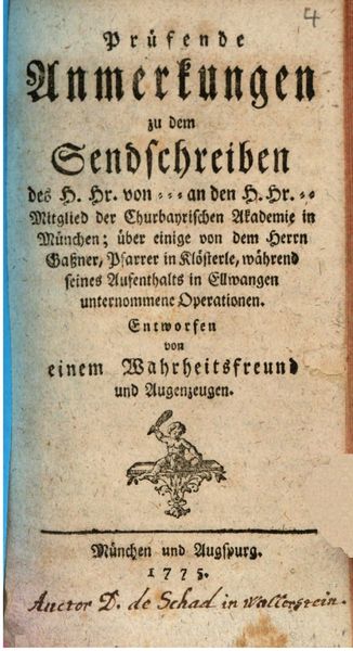 Cover of Prüfende Anmerkungen zu dem Sendschreiben (1775)