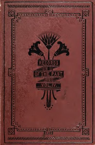 Cover of Records of the Past, New Series: Being English Translations of the Ancient Monuments of Egypt and Western Asia