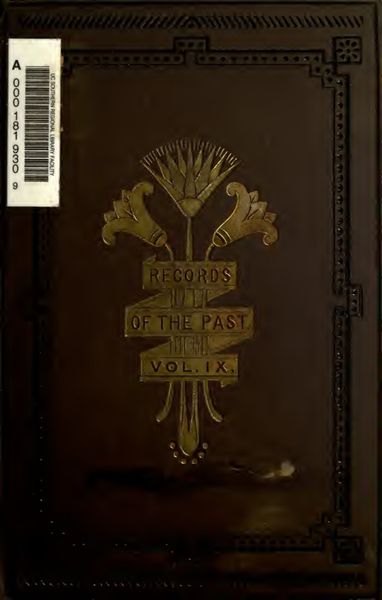 Cover of Records of the Past, Vol. IX (Old Series): Assyrian Texts