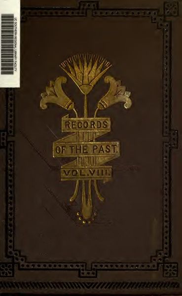 Cover of Records of the Past, Vol. VIII (Old Series): Egyptian Texts