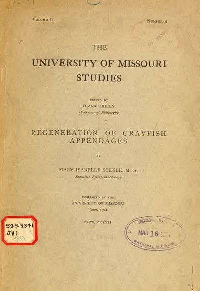 Cover of Regeneration of Crayfish Appendages