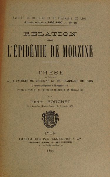 Cover of Relation sur l'épidémie de Morzine