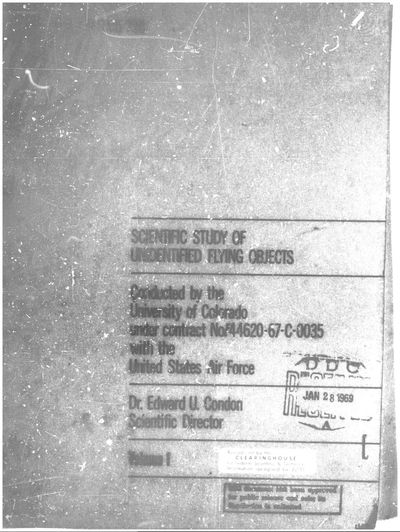 Cover of Scientific Study of Unidentified Flying Objects (The Condon Report)