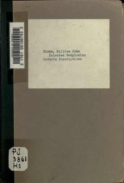 Cover of Selected Babylonian Kudurru Inscriptions