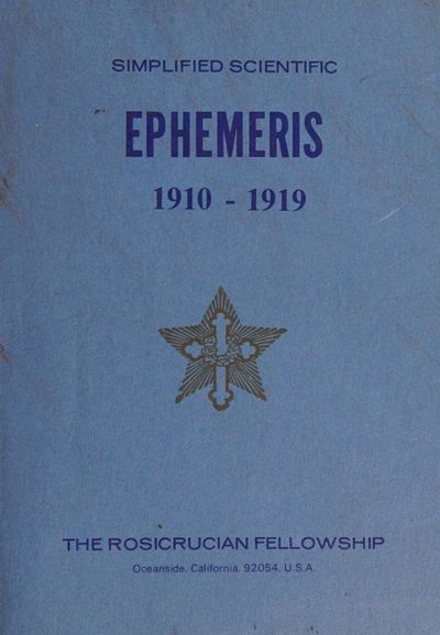 Cover of Simplified Scientific Ephemeris, 1910-1919